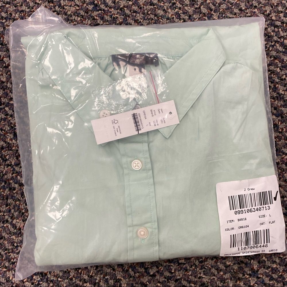 J. Crew Puff-sleeve cotton poplin mini shirtdress Item BA918* - Picture 2 of 5
